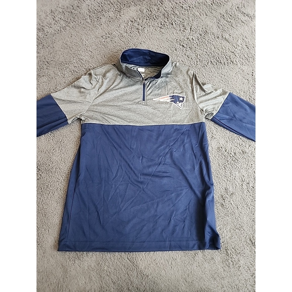 New England Patriots NFL Team Apparel 1/4 Zip Men's Medium Long Sleeve Pullover‎